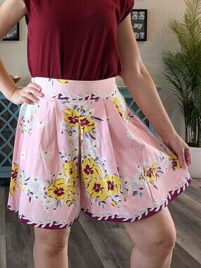 ooak SHORTS made from a VINTAGE TABLECLOTH S